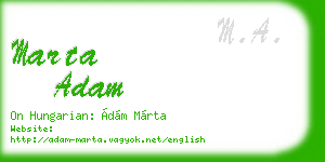 marta adam business card