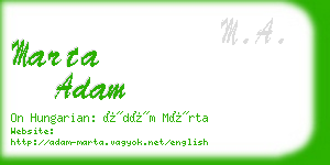 marta adam business card